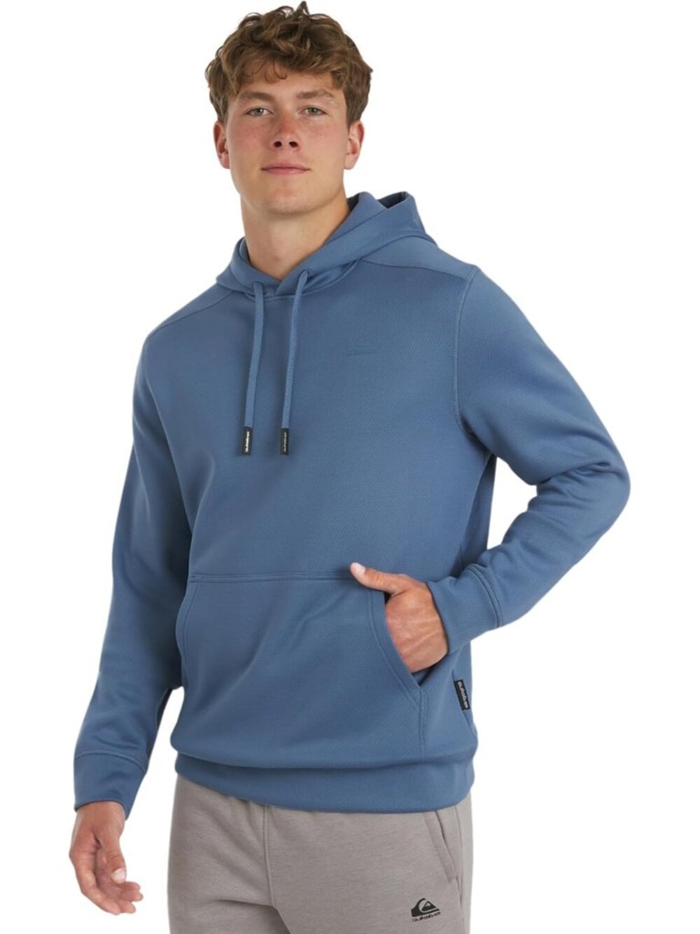 Quiksilver Men's Element Blue Regular Fit Jacquard Mesh Fleece Sweatshirt Hoodie